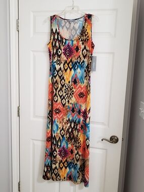 NY Collection Multicolor Ethnic Print Tank Dress
